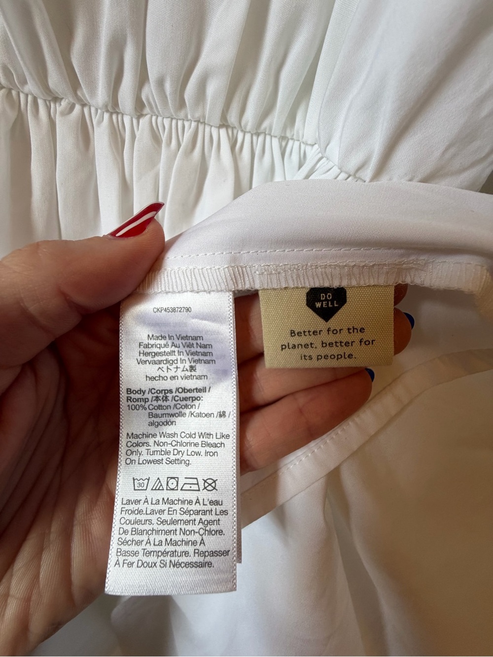 Madewell White Cotton Poplin Puff Sleeve Mini Dress Size 2 | Pockets - Picture 6 of 6